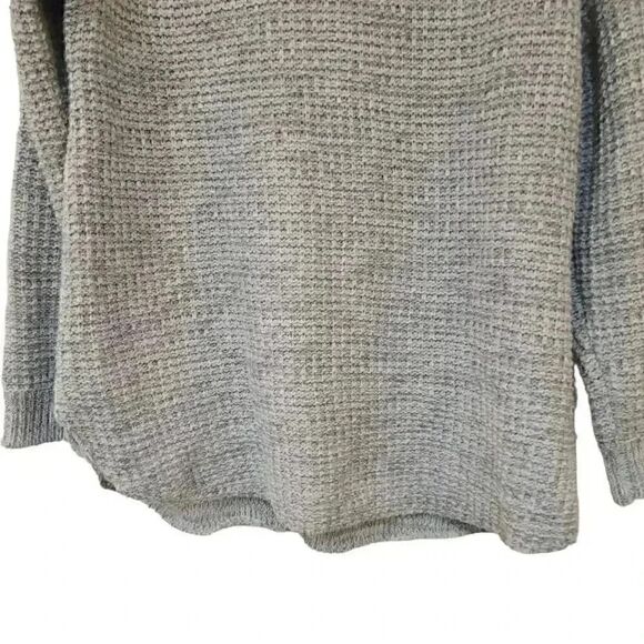 It's Our Time Women's Heather Gray Acrylic/Poly Knit Cowl Neck Sweater - Picture 5 of 9